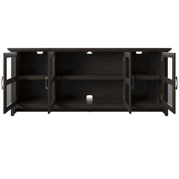 ダヴィンチ フルブラック Twin Star Home 72 in. Mitchell Oak TV Stand with Doors Fits TV's