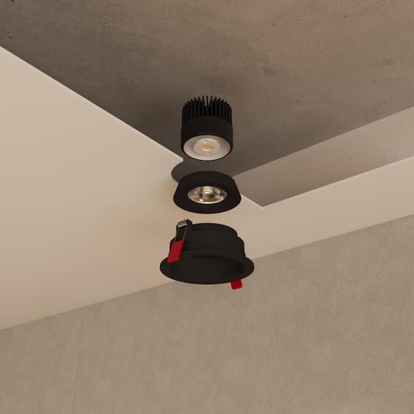 Inspira 3 in. Black Gimbal Integrated LED Canless Recessed Lighting Kit,Selectable 5CCT,14-Watt, 1200-Lumen, ETL, 1-Pack