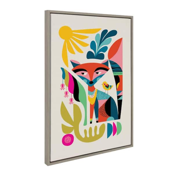 Sylvie "Mid Century Modern Fox" by Rachel Lee of My Dream Wall Framed Animals Art Print 23 in. x 33 in.