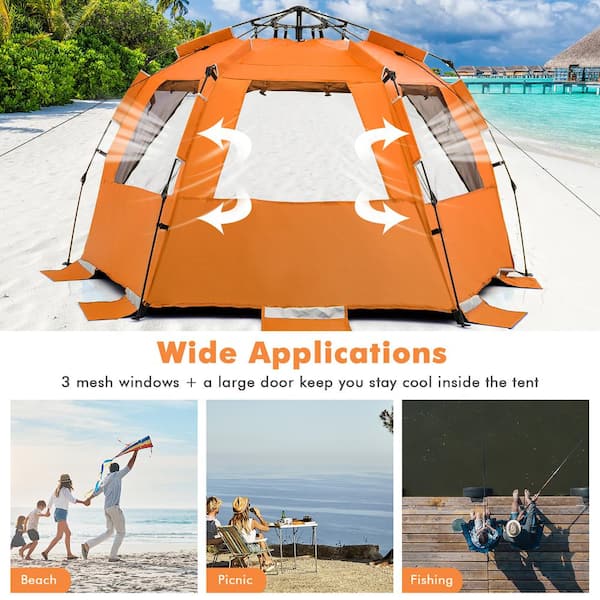 Automatic Pop-Up Beach Tent – Portable Sun Shelter, UV Protection, 56"x28"x24", Instant Setup With Carry Bag