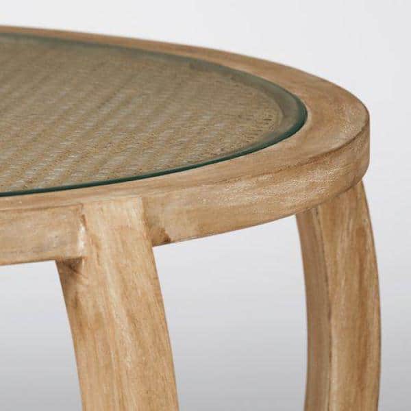 Hubbard Round Wood and Glass Nesting Coffee Table Set