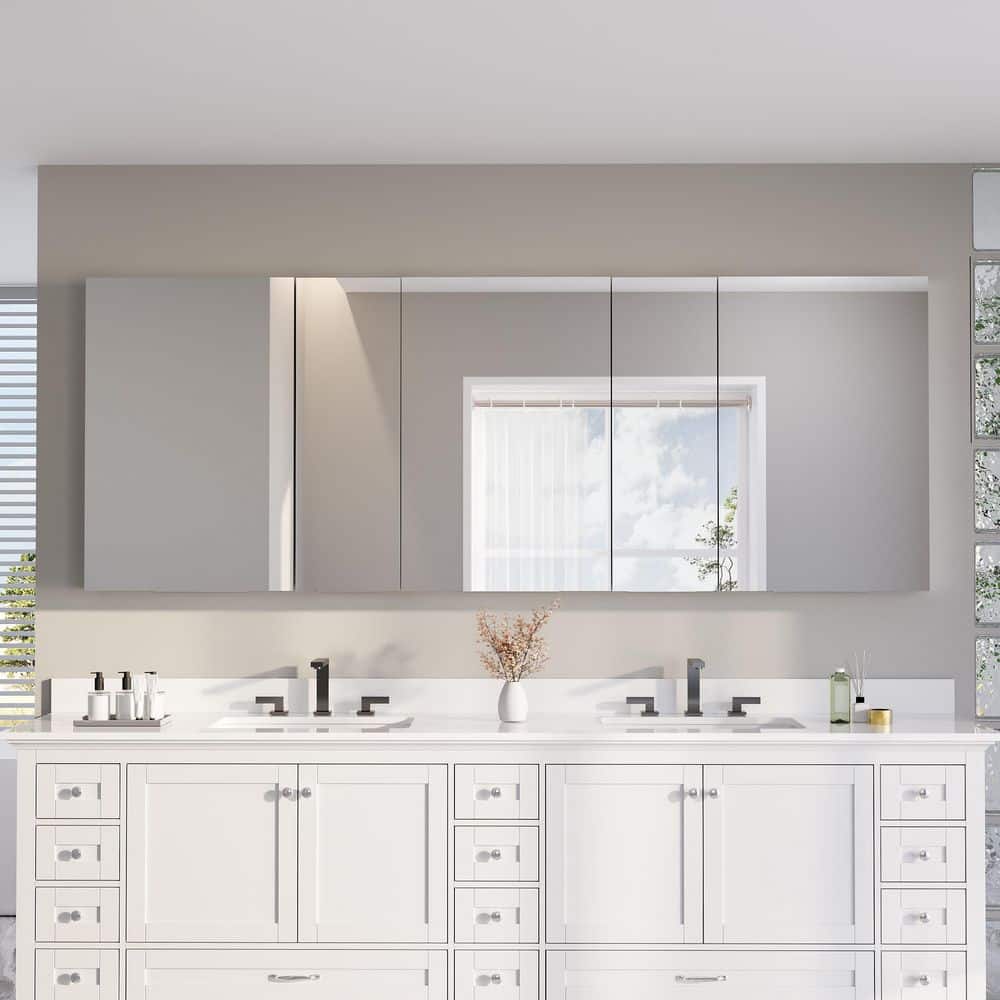 ANGELES HOME 96 in. W x 36 in. H Rectangular Combo Recess/Surface