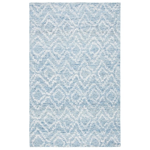 SAFAVIEH Metro Natural/Blue Doormat 3 ft. x 5 ft. Geometric Gradient Area Rug