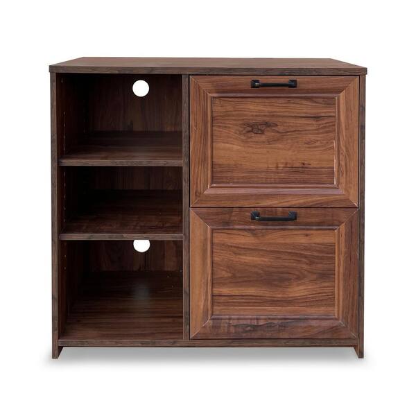 AGH Deco Graham 32 in. Walnut Lateral Filing Cabinet