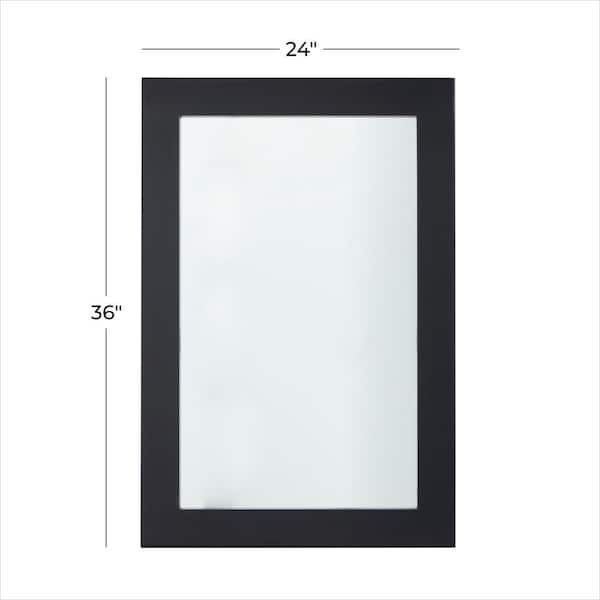 36 in. x 24 in. Rectangle Framed Black Wall Mirror