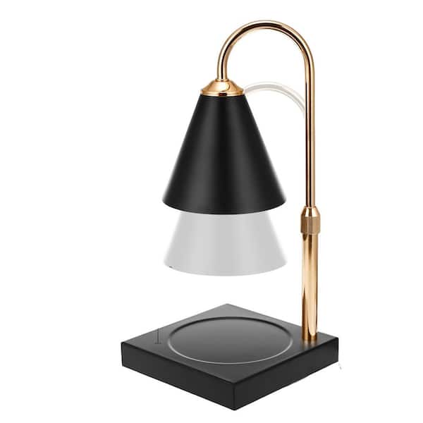 Briignite 1-Light Black Iron Candle Warmer Table Lamp, Vintage Design with Timer and Dimmable Switch, G10 Halogen Bulbs Included