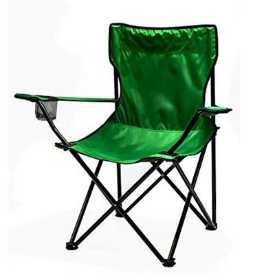 Oxford Green Steel Frame Polyester Water and Dirt-Resistant Mesh Cup Holder with Free Bag Portable Camping Chair