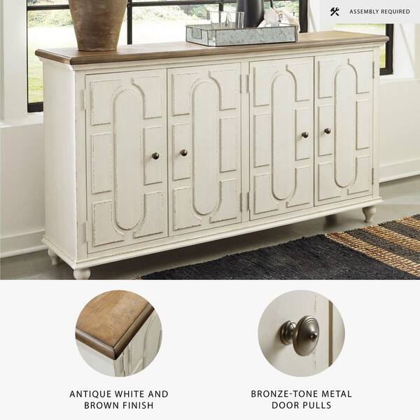 Signature DESIGN BY ASHLEY Roranville Antique White/Brown 38.63 in