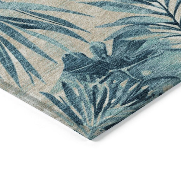 Chantille Machine Washable Indoor/Outdoor Abstract ACN1886 Teal 10 ft. x 14 ft. Accent Rug