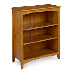 Shaker Style 36 in. Cherry Wood 3-shelf Standard Bookcase with Adjustable Shelves
