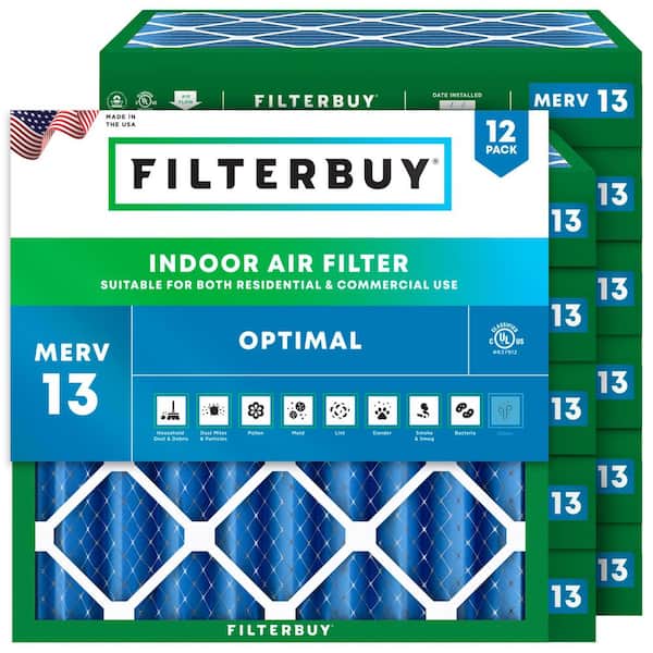 17 in. x 17 in. x 4 in. MERV 13 (FPR 10) Health Defense Pleated HVAC AC Furnace Air Filters Replacement (12-Pack)