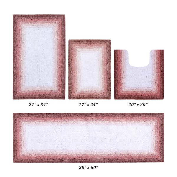 Better Trends Torrent Collection Rose 100% Cotton 4 Piece Bath Rug Set