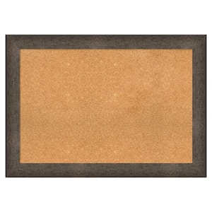 Dappled Light Bronze Wood Framed Natural Corkboard 41 in. x 29 in. Bulletin Board Memo Board