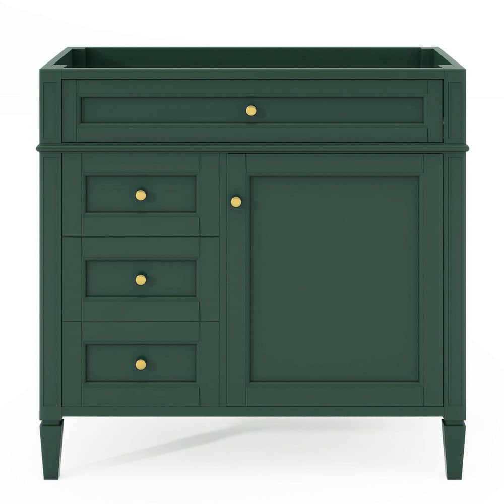 Modern 36 in. Bath Vanity Cabinet without Top in Green with with 2 Drawers and a Tip-out Drawer price history on PriceWatchPro
