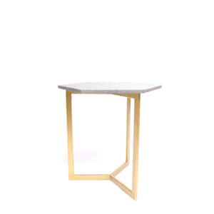 Marble Grey Hexagon Accent Table