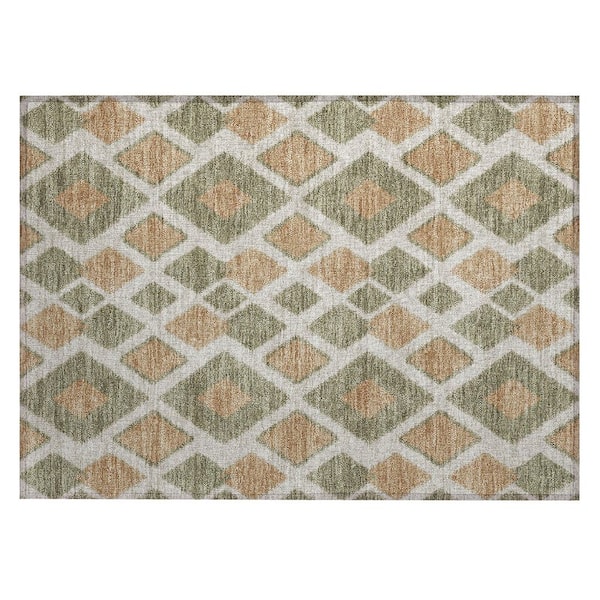 Chantille Machine Washable Indoor/Outdoor Abstract ACN3021 Olive 3 ft. x 4 ft. Area Rug