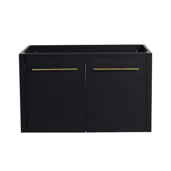 Elegant 29.13 in. W x 17.94 in. D x 17.69 in. H Floating Bath Vanity Cabinet without Top in Black Unassembled