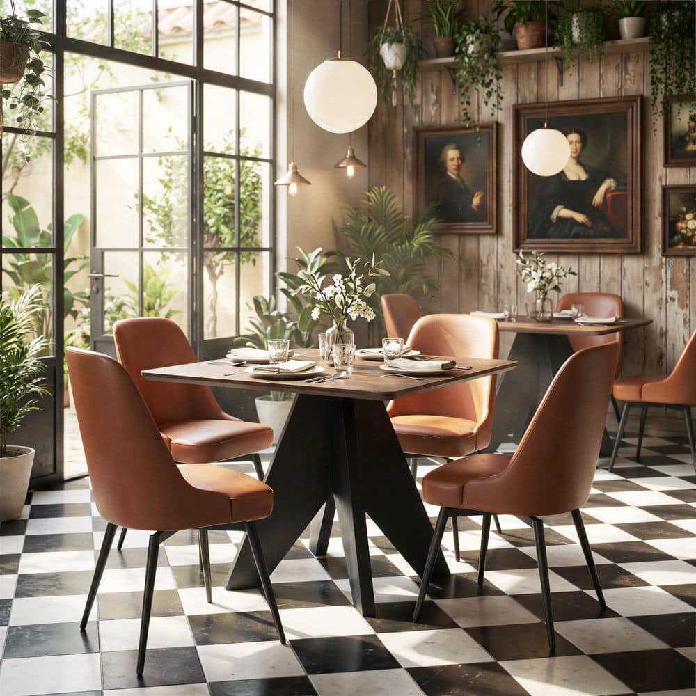 Keppel Brown Faux Leather Swivel Dining Chair (Set of 2) price history on PriceWatchPro