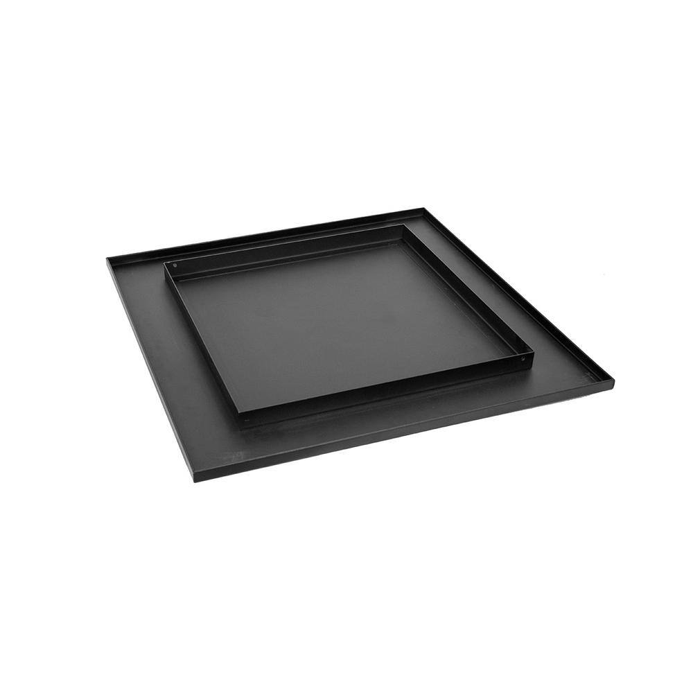 Black Steel 24" Square Fire Pit Lid