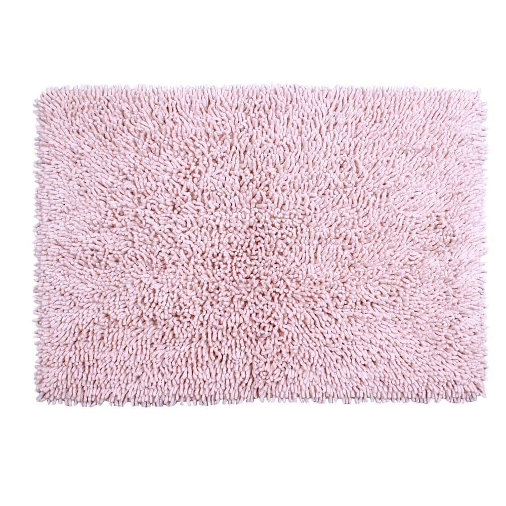 HOME WEAVERS INC Shaggy Lux Bath Rug 100 Cotton Bath Rugs Set, 24x36 Rectangle, Baby Pink