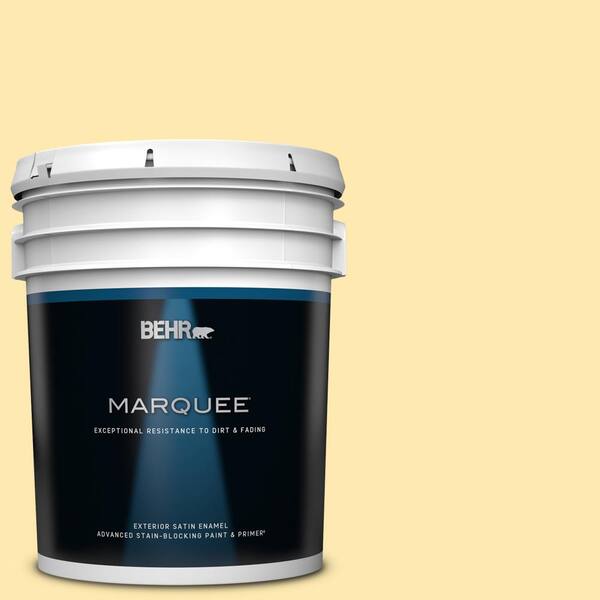 BEHR MARQUEE 5 gal. #330A-3 Lively Yellow Satin Enamel Exterior Paint & Primer