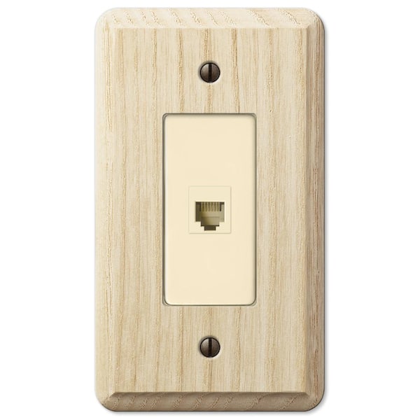 AMERELLE Contemporary 1 Gang Phone Wood Wall Plate - Unfinished Ash