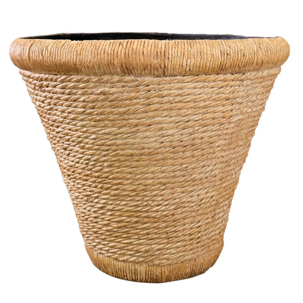 Vintiquewise Large Woven Cattail Leaf Round Flower Pot Planter Basket with  Leak-Proof Plastic Lining QI003832.L - The Home Depot