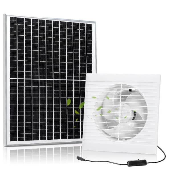 8" 25W Solar Powered Vent Fan for Greenhouse & Chicken Coop