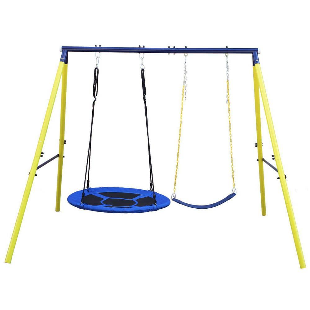 Indoor/Outdoor Metal Swing Set with Safety Belt for Backyard price history on PriceWatchPro