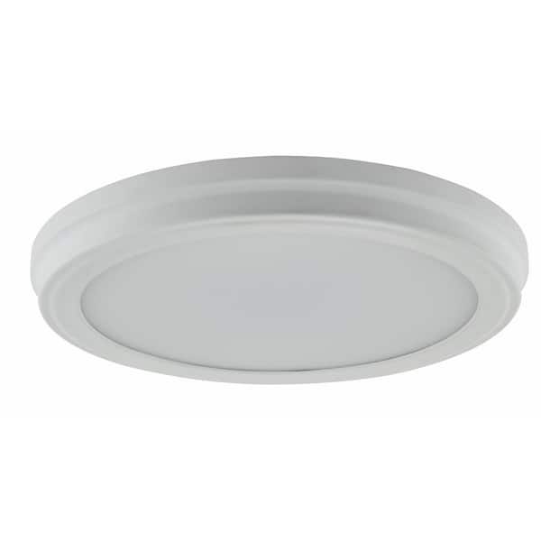 Broan-NuTone - 110 CFM Humidity Sensing Decorative Bathroom Exhaust Fan with Round Flat Panel LED Light in White, ENERGY STAR