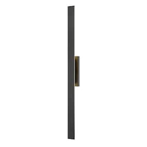 Stylet 60 in. Black Outdoor Hardwired Shaded Wall Sconce with Integrated LED