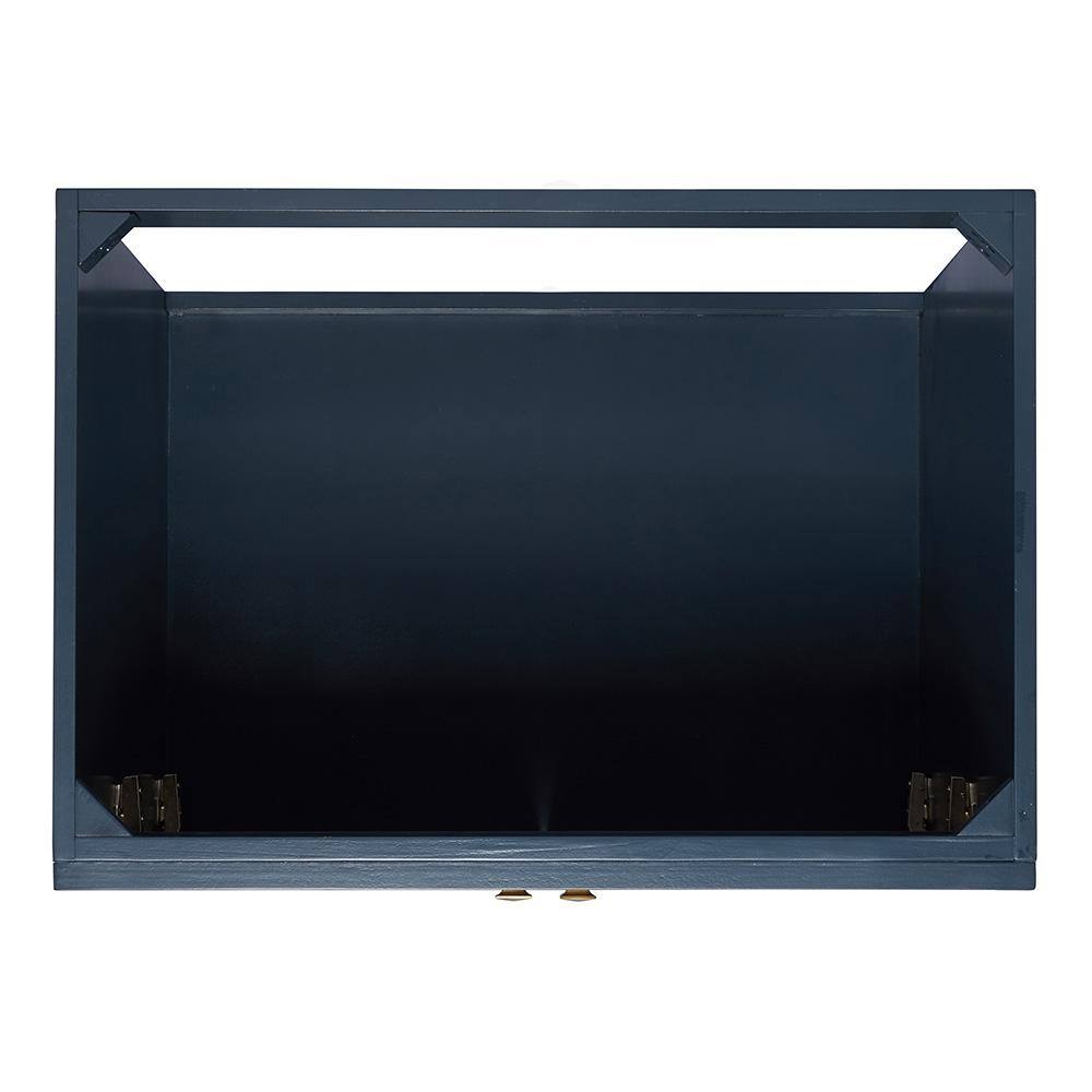 Midnight Blue 31" Freestanding Vanity with Carrara Marble Top