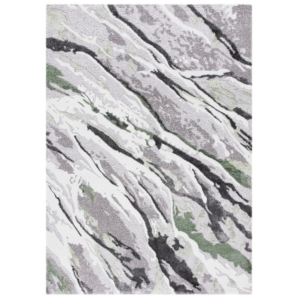 Century 4 ft. x 6 ft. Gray/Green Army Marle Area Rug