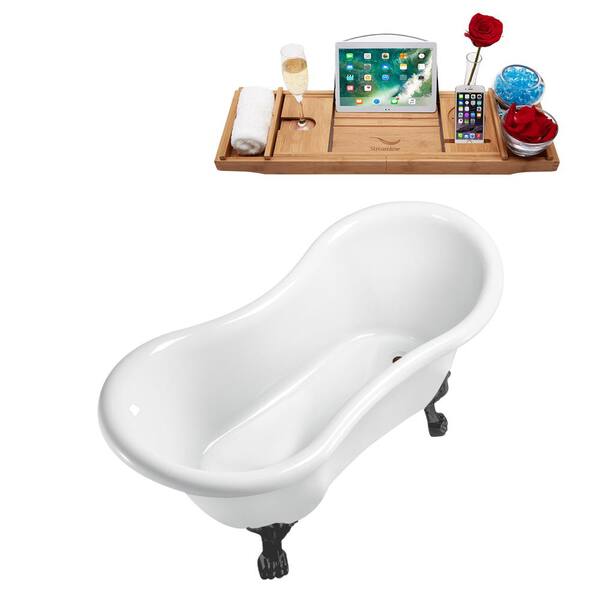 62 in. Acrylic Clawfoot Non-Whirlpool Bathtub in White 62 in. Acrylic Clawfoot Non-Whirlpool Bathtub in White