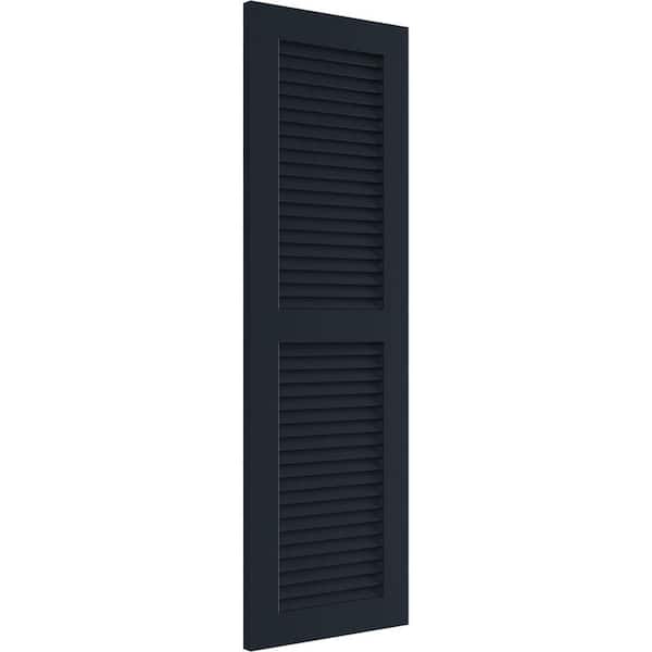 Ekena Millwork 18 in. x 39 in. PVC True Fit Two Equal Louvered Shutters  Pair in Starless Night Blue TFP101LVF18X039OB The Home Depot