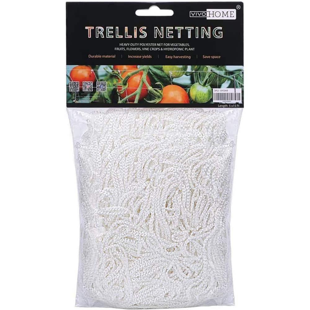 Heavy Duty Trellis Netting 5x15 ft Plant Support Garden Grow Mesh Net 
