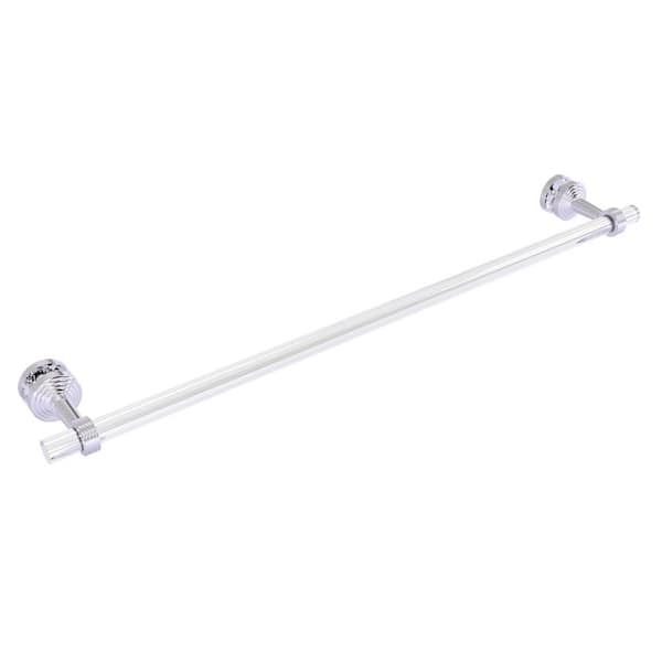 Allied Brass Pacific Beach  30 in. Over the Door Single Towel Bar in Polished Chrome with Groovy Accents