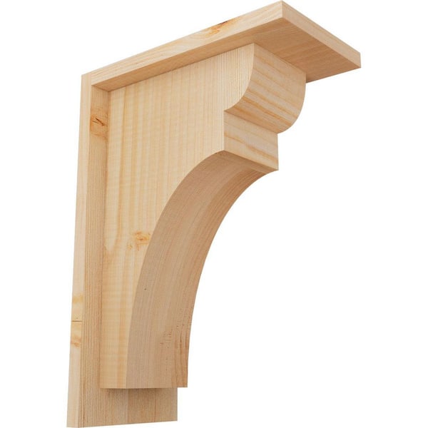 Ekena Millwork 5-1/2 in. x 10 in. x 14 in. Douglas Fir Yorktown Smooth Corbel with Backplate
