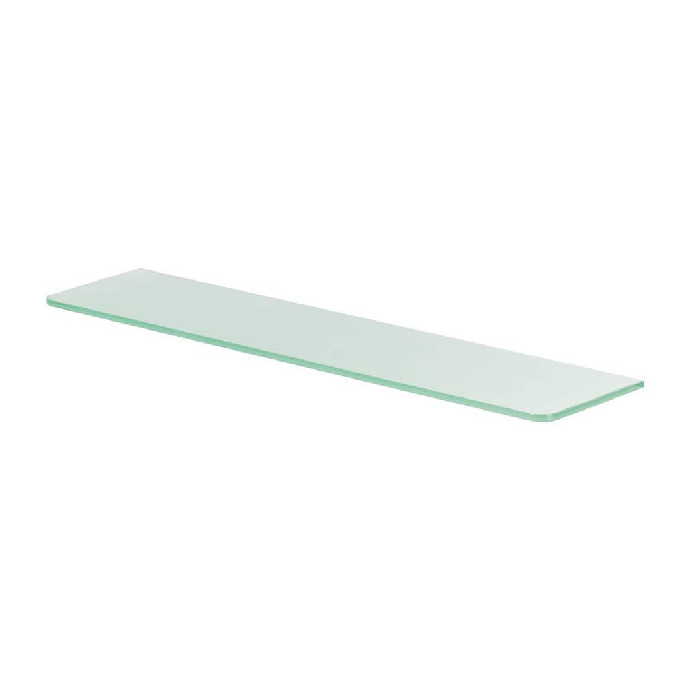 GLASSLINE 31.5 in. x 5.9 in. x 0.31 in. Frosted Glass Decorative Wall Shelf without Brackets price history on PriceWatchPro