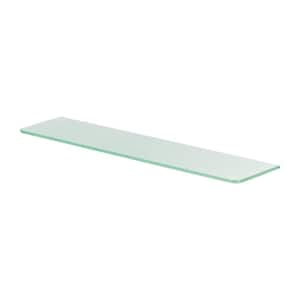 GLASSLINE 31.5 in. x 5.9 in. x 0.31 in. Frosted Glass Decorative Wall Shelf without Brackets