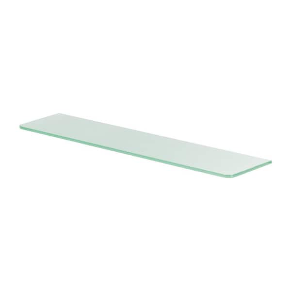 Dolle GLASSLINE 31.5 in. x 5.9 in. x 0.31 in. Frosted Glass Decorative Wall Shelf without Brackets