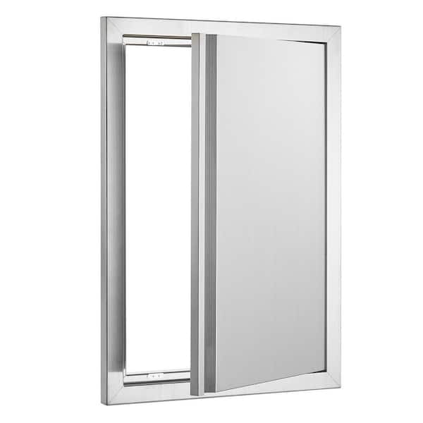 17 in. W x 24 in. H BBQ Access Door Vertical Single BBQ Door Stainless Steel with Recessed Handle Outdoor Kitchen Doors