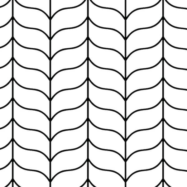 Vsmile White and Black Vinyl Non-Pasted Moisture Resistant Wallpaper Roll (2 Rolls/ Covers 28.74 sq. ft.)
