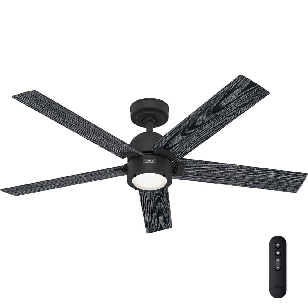 Erling Matte Black 52" Ceiling Fan with LED Light and Remote