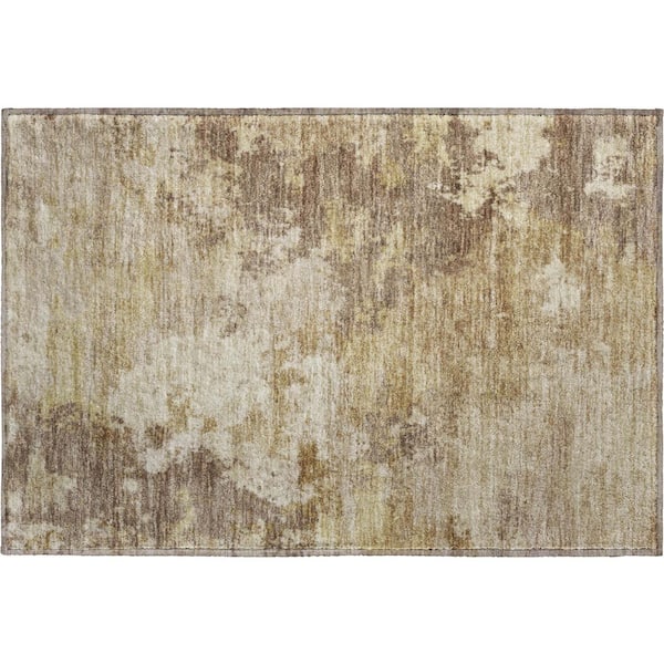 Mayfield Premium Machine Washable Abstract AMF2367 Wheat 2 ft. x 3 ft. Accent Rug