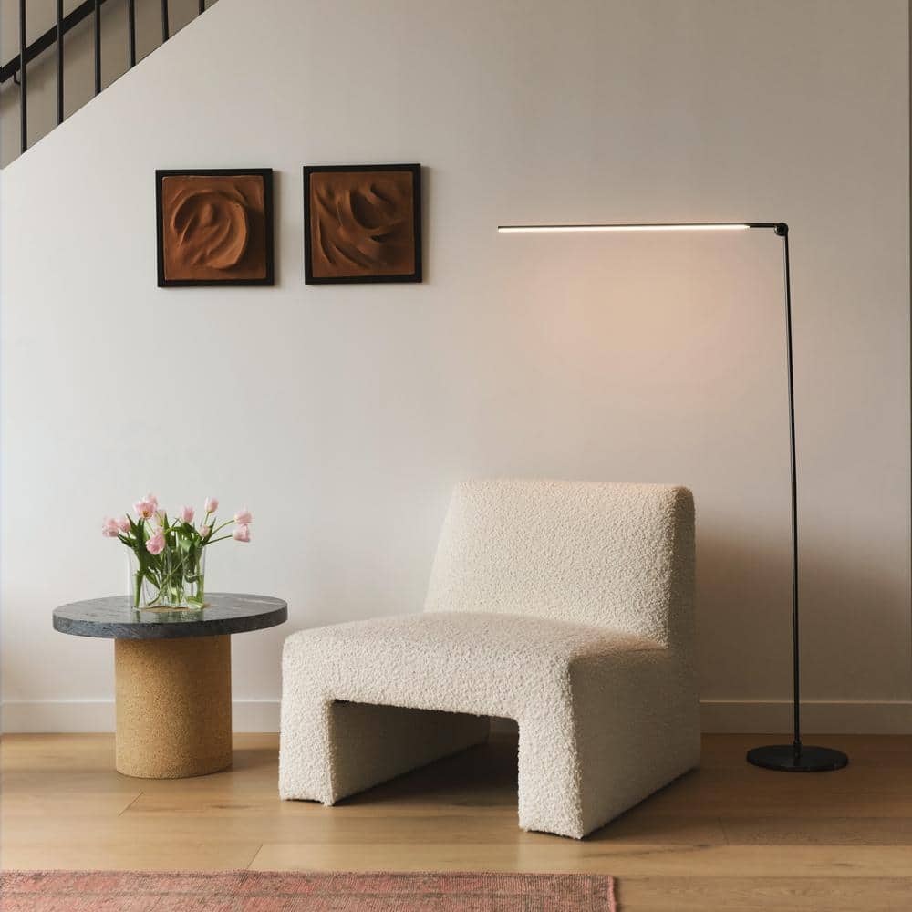 Libra Black Adjustable LED Floor Lamp with 3-Way Switch