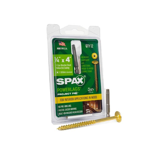 SPAX 1/4 in. x 4 in. Interior Washer Head Structural Wood Lag Screws ...