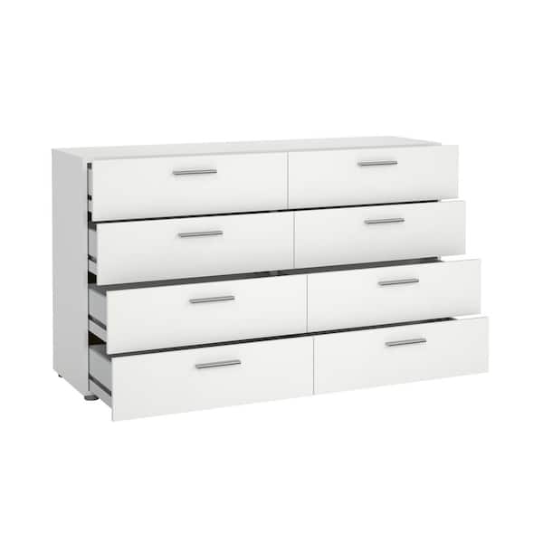 Tvilum Austin 8 Drawer Double Dresser White