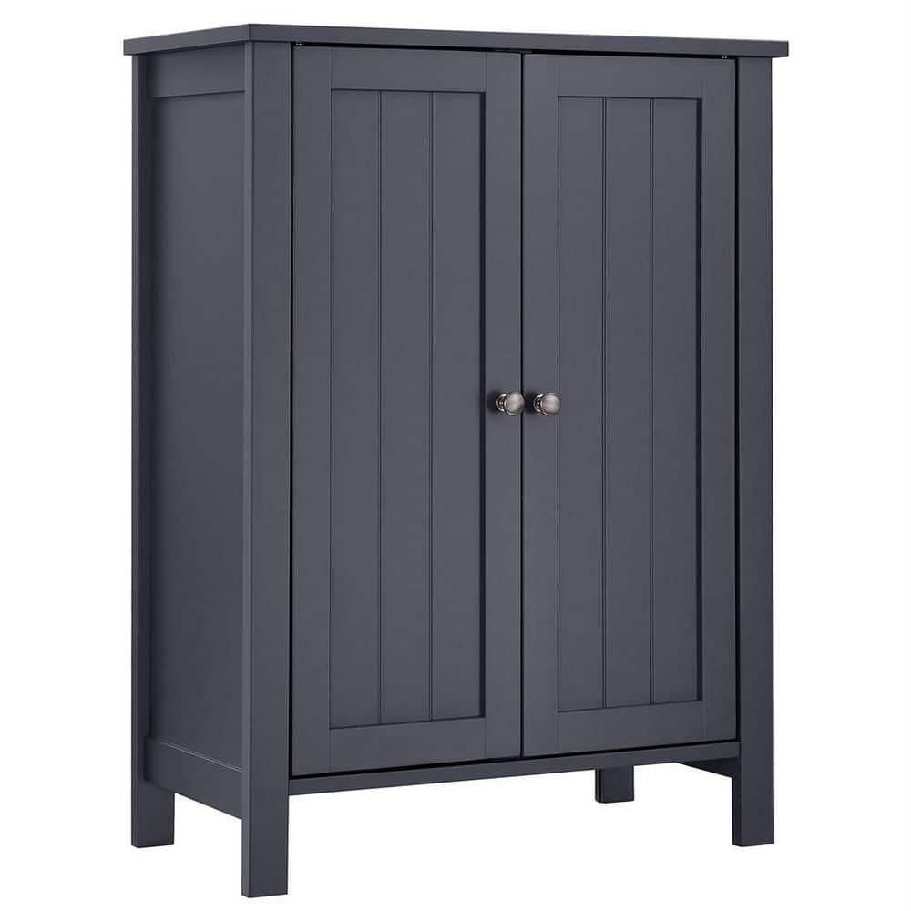 IWELL Black Bathroom Wall Cabinet with 1 Adjustable Shelf & Double