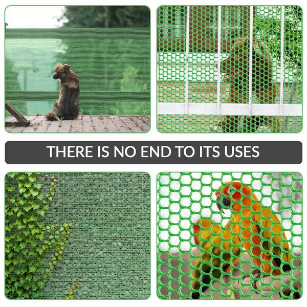 Angel Sar 16 in. x 10 ft. Plastic Chicken Wire Fence Mesh, Hexagonal Poultry Net Garden Netting for Chicken Coops Farm
